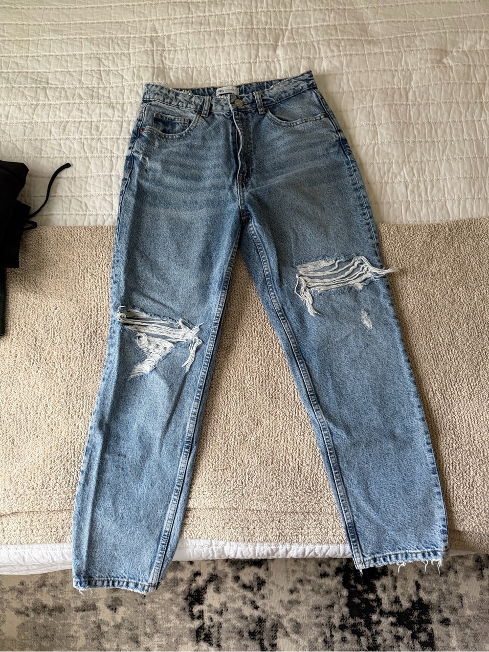 Zara Light Blue Distressed Women's Jeans
